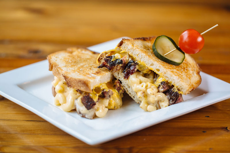 Image of one of our spcialty grilled cheese sandwiches.